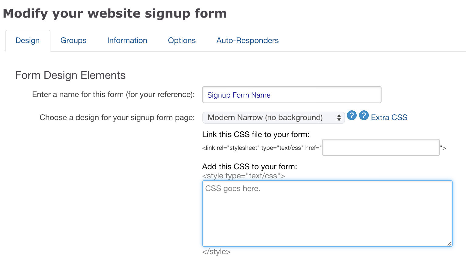 Build custom signup forms