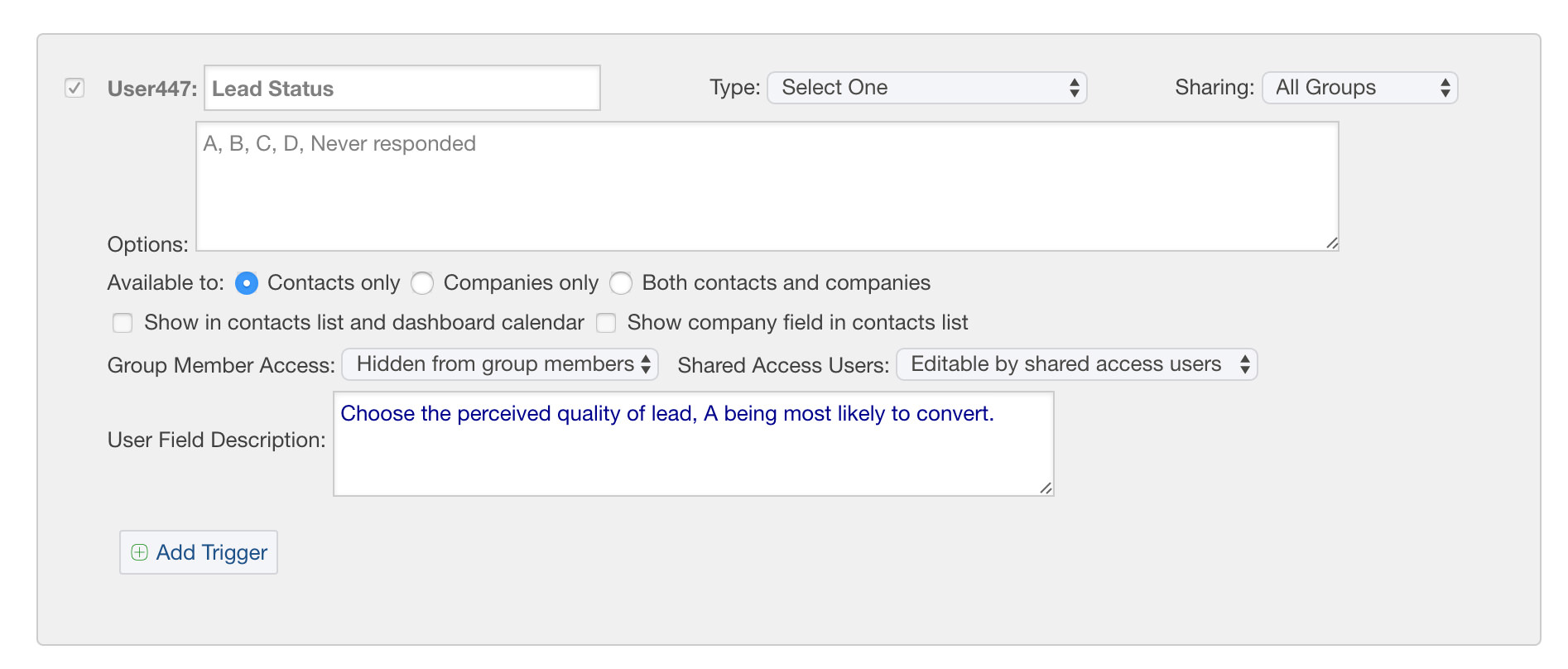 Custom CRM Data Fields