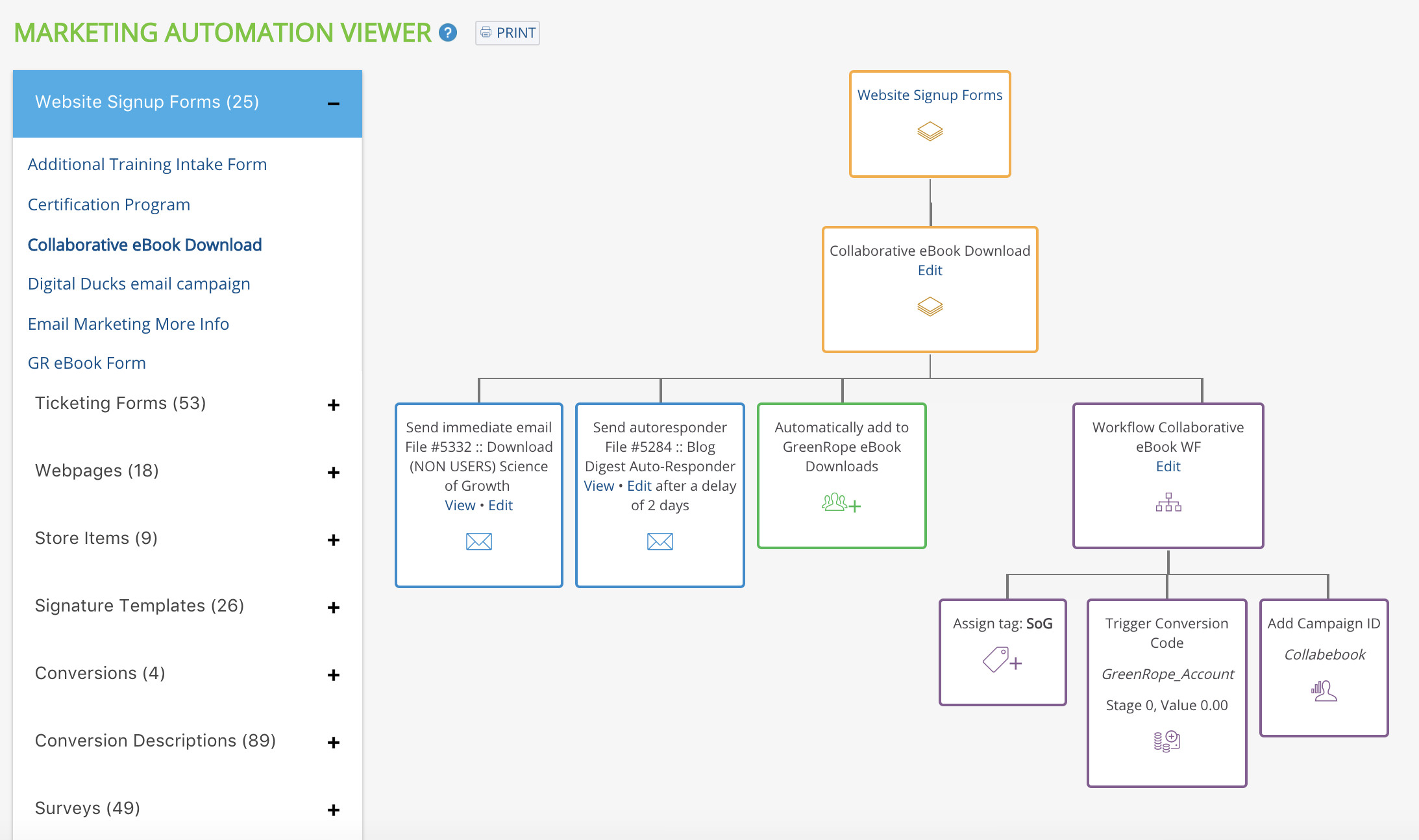 Marketing Automation organisational chart